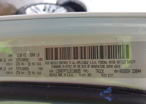 2018 Ram 1500 Longhorn 4X4 5'7 Box z USA, uszkodzony, nr VIN 1C6RR7PT3JS130695